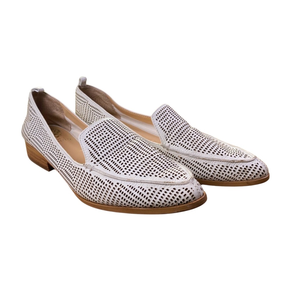 Vince Camuto Kandia White Leather Loafers Size 9 Clean Girl Quiet Luxury - Picture 4 of 12